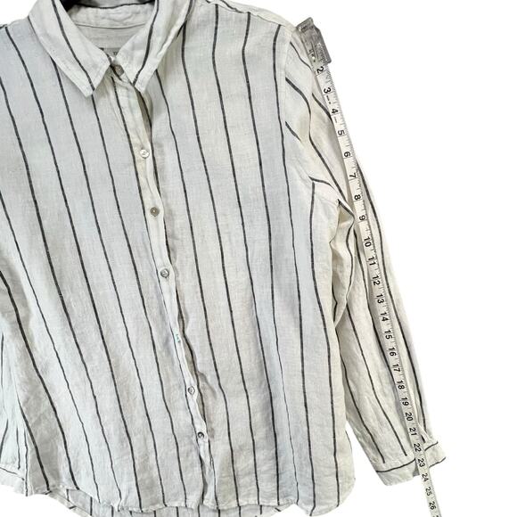 Joie White and Black Striped Blouse - Picture 9 of 14